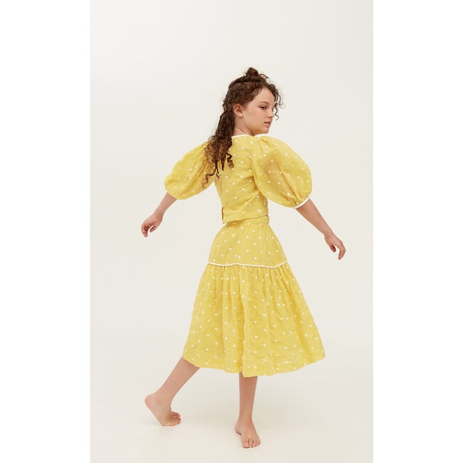 Selene Embroidered Blouse, Sour Lemon Spot