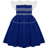 True Blue Poplin Dress With Frill, Aegean Blue - Dresses - 3