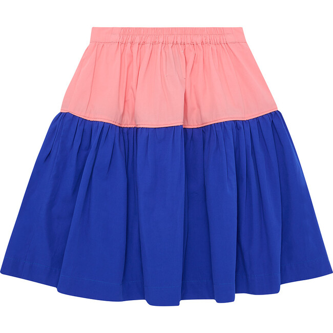 Mouskouri Colorblock Skirt, Taramasalata & Aegean Blue - Skirts - 3