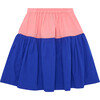 Mouskouri Colorblock Skirt, Taramasalata & Aegean Blue - Skirts - 3 - thumbnail