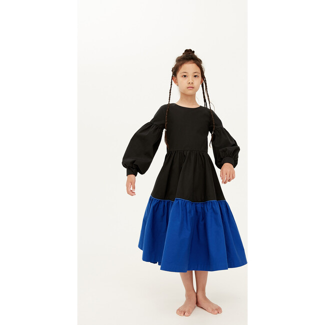 On Tenterhooks Longsleeve Midi Dress, Kalamanta  & Aegean Blue - Dresses - 2