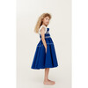 True Blue Poplin Dress With Frill, Aegean Blue - Dresses - 4