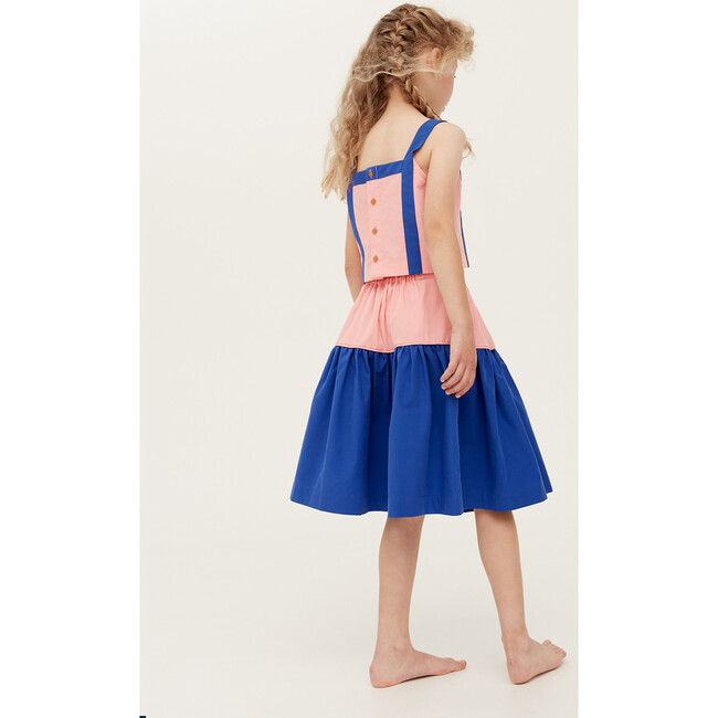 Mouskouri Colorblock Skirt, Taramasalata & Aegean Blue - Skirts - 4