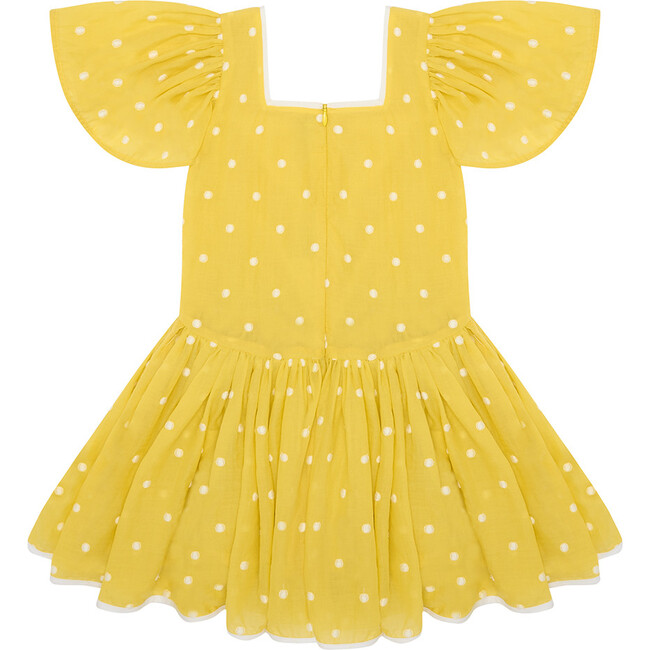 Square The Circle Embroidered Dress, Sour Lemon Spot - Dresses - 3