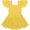 Square The Circle Embroidered Dress, Sour Lemon Spot - Dresses - 3