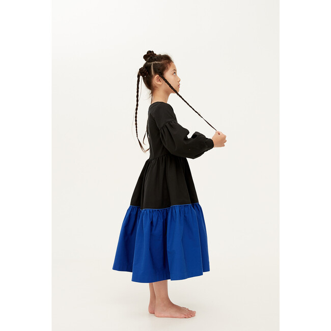 On Tenterhooks Longsleeve Midi Dress, Kalamanta  & Aegean Blue - Dresses - 4
