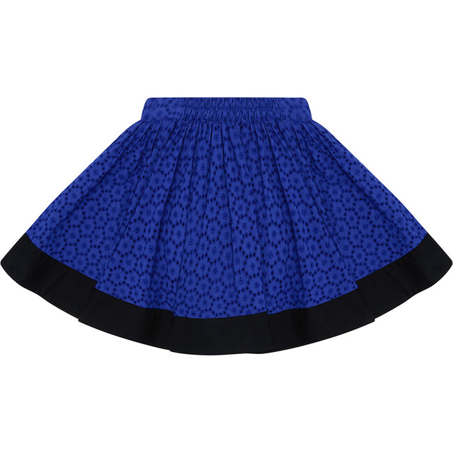 Full Swing Gathered Skirt, Broderie Anglaise Aegean Blue - Skirts - 3
