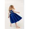 True Blue Poplin Dress With Frill, Aegean Blue - Dresses - 7