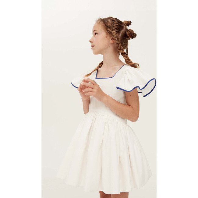 Square The Circle Contrast Neck Dress, Sea Salt - Dresses - 5