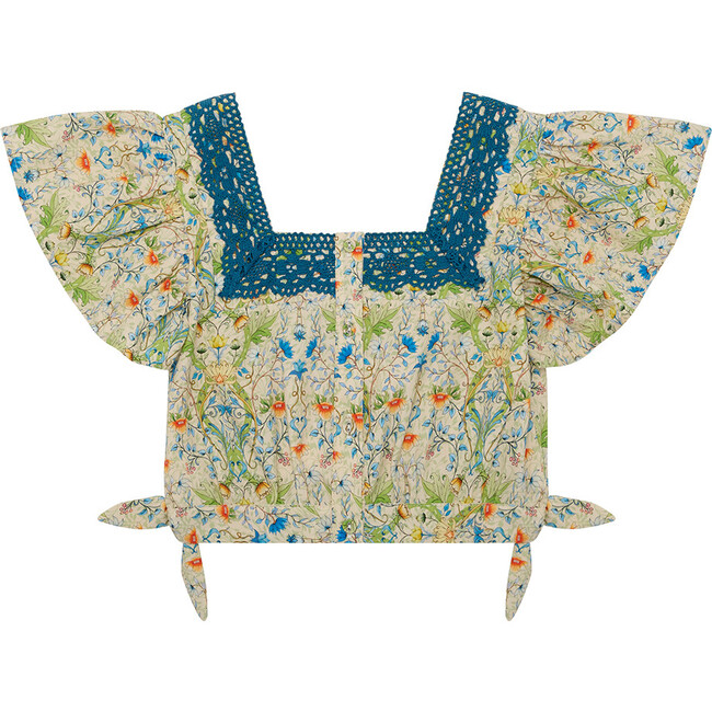 Cut Corners Lace Detail Blouse, Arts & Crafts Floral - Blouses - 3