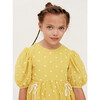 Tie The Knot Embroidered Dress, Sour Lemon Spot - Dresses - 5 - thumbnail