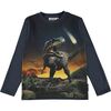 Reif Dino Graphic T-Shirt, Navy - T-Shirts - 1 - thumbnail