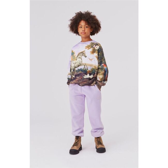 Lilac Cotton Sweatpants, Purple - Sweatpants - 2