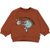 Globe Spin Graphic Sweatshirt, Brown - Sweatshirts - 1 - thumbnail