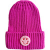 Women's Adult Ribbed Patch Beanie, Pink - Hats - 1 - thumbnail