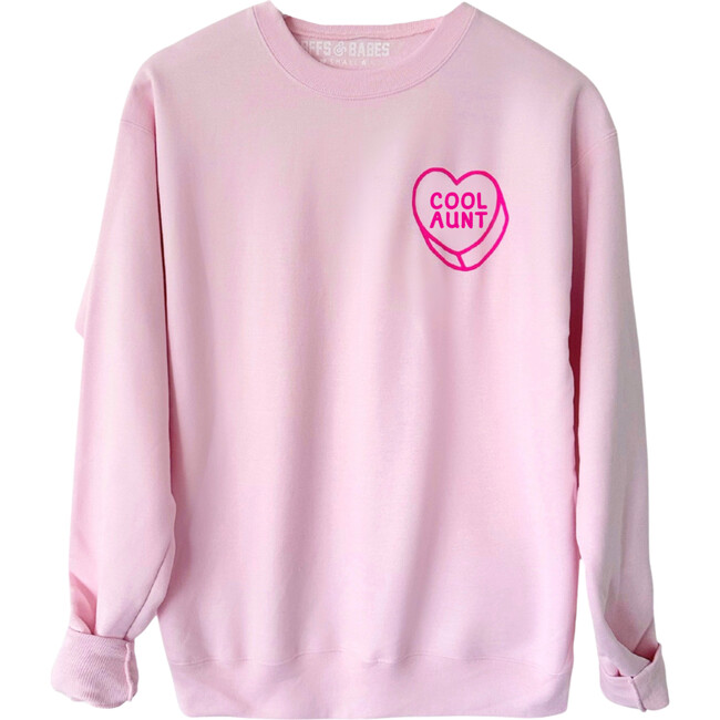 Women's Luv Letters Cool Aunt Sweatshirt, Pink - Sweatshirts - 1