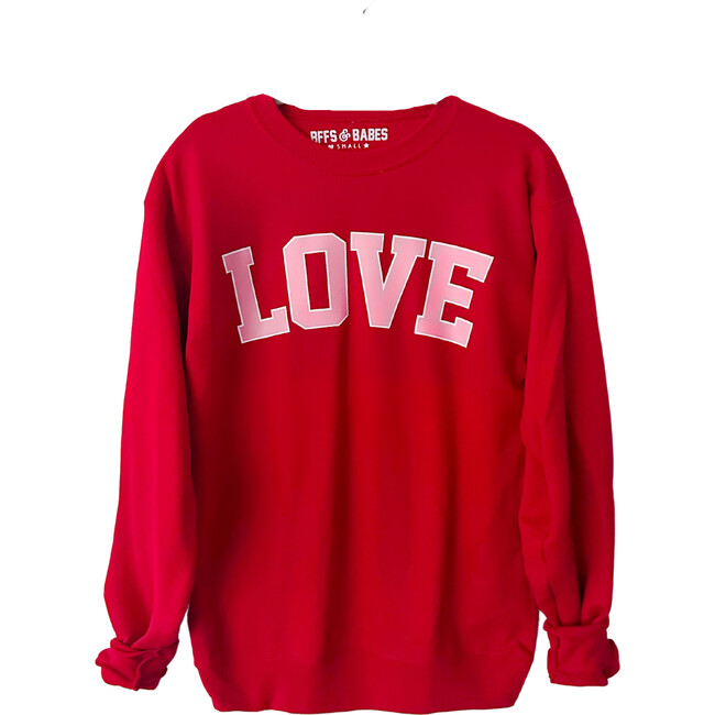 Women's LOVE Sweatshirt, Red - Sweatshirts - 1