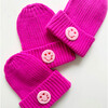 Women's Adult Ribbed Patch Beanie, Pink - Hats - 2 - thumbnail