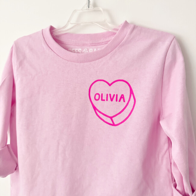 Personalized Luv Letters Long Sleeve T-Shirt, Pink - Tees - 2