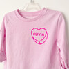 Personalized Luv Letters Long Sleeve T-Shirt, Pink - Tees - 2 - thumbnail