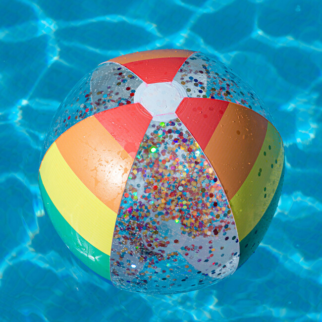 Rainbow Collection Jumbo Glitter Beach Ball Classic Rainbow , Multi - Outdoor Games - 2