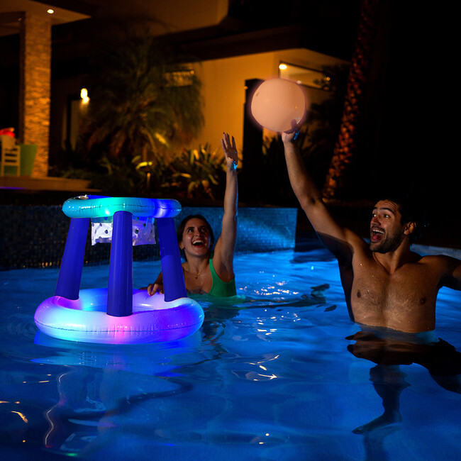 Illuminated LED Inflatable Pool Basketball, Multi