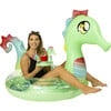 Glitter Seahorse Party Animal Pack 48" Tube with Matching Drink Float, Green - Pool Floats - 1 - thumbnail