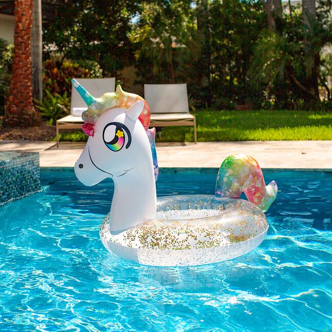 Glitter Unicorn 42" Beach & Pool Tube, Multi - Pool Floats - 2