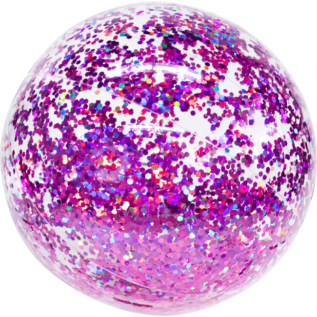 Glitter Beach Ball 19" Jumbo Beach Ball with Orchid Glitter, Purple - Outdoor Games - 1