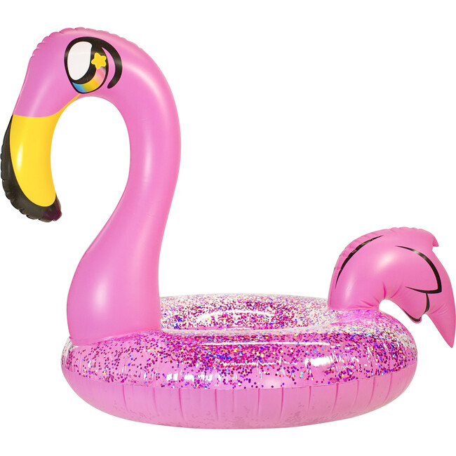 Glitter Flamingo 48" Jumbo Beach & Pool Tube, Pink