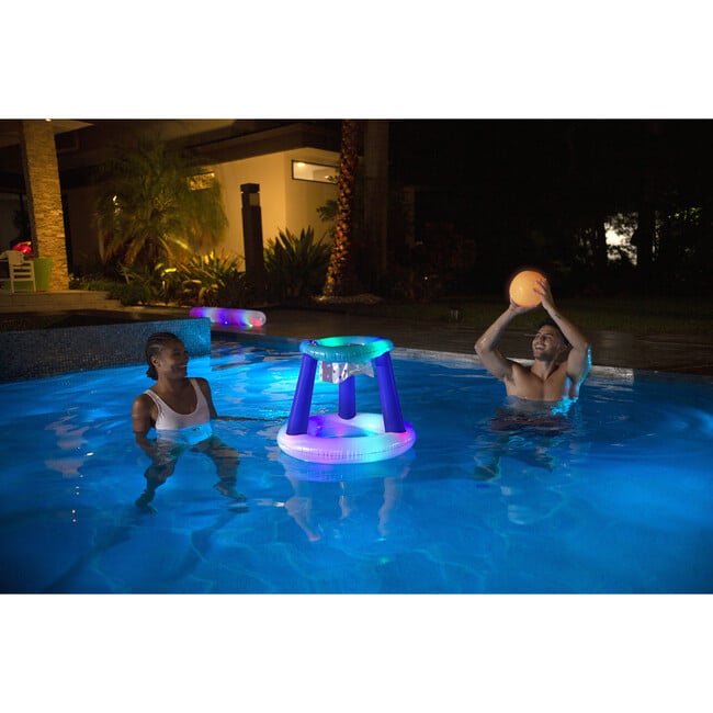 Illuminated LED Inflatable Pool Basketball, Multi - Pool Floats - 3