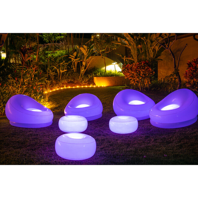 AirCandy Illuminated LED Inflatable Ottoman, Multi - Pool Floats - 5