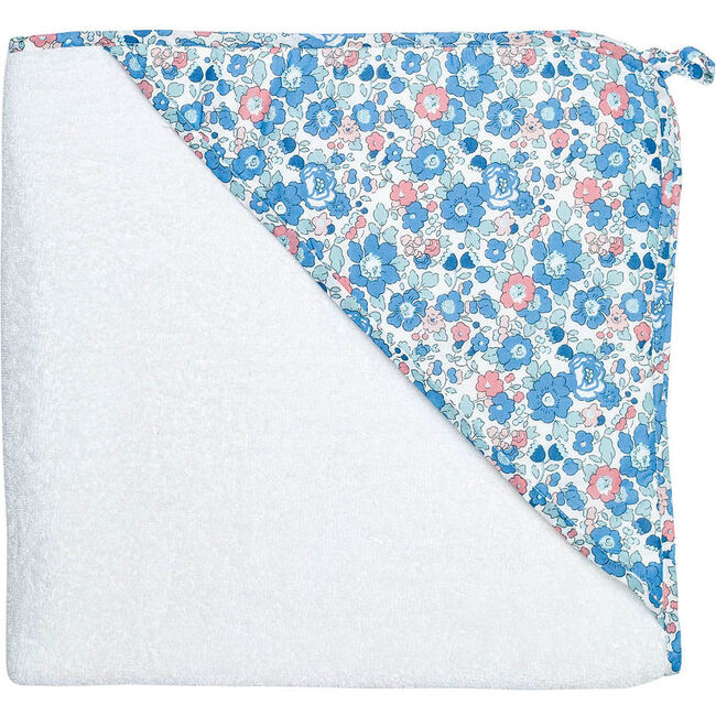 Hooded Towel With Wash Glove, Betsy Blue Liberty