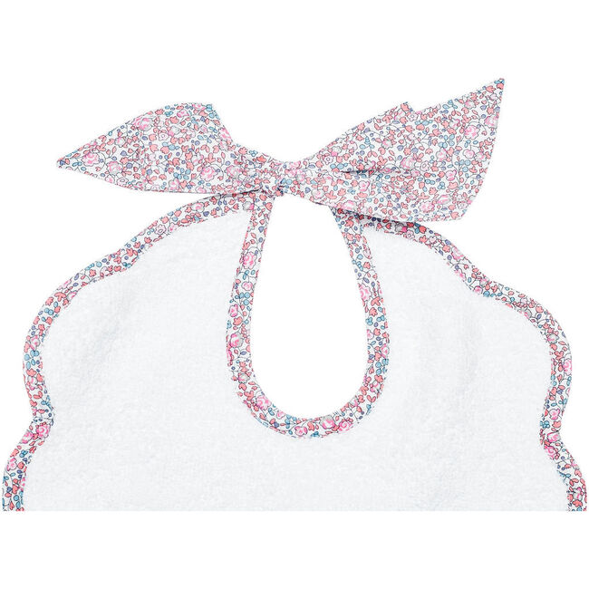 Scalloped Bib, Pink Eloise Liberty - Bibs - 2