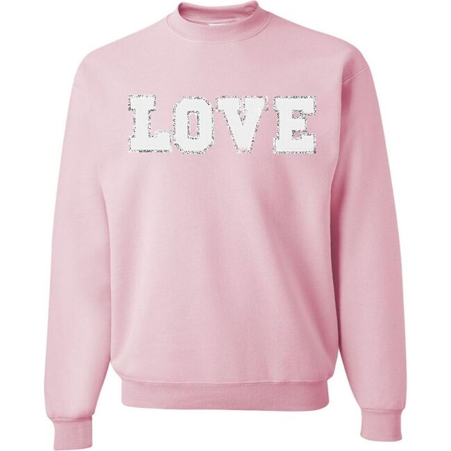 Love Patch (Adult) L/S Sweatshirt, Pink - Sweatshirts - 1