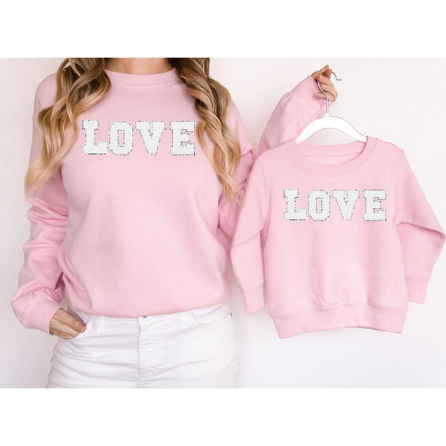 Love Patch (Adult) L/S Sweatshirt, Pink - Sweatshirts - 2