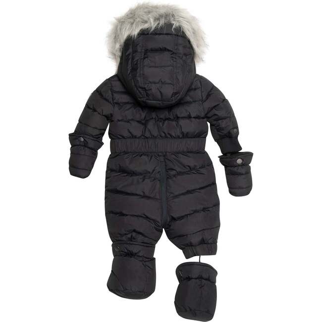 One Piece Baby Snowsuit, Black - Snowsuits - 3