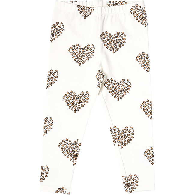 Organic Ankle Legging, Leopard Heart