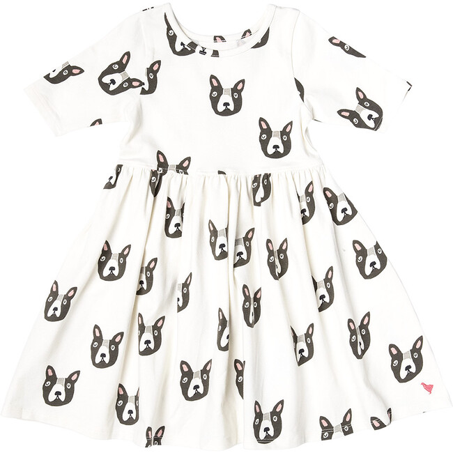 Organic Steph Skinny Sleeve Dress, Boston Terrier - Dresses - 1