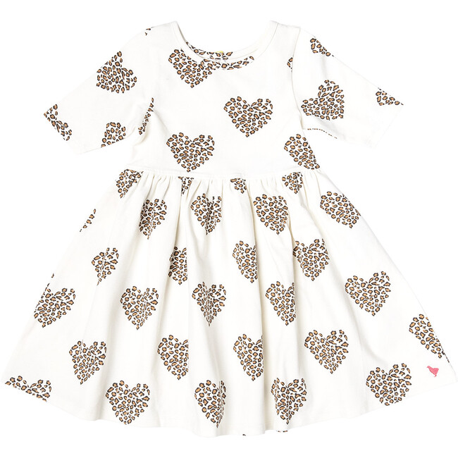 Organic Steph Skinny Sleeve Dress, Leopard Heart - Dresses - 1