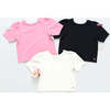 Organic Kasey Short Puff Sleeve Top, Caviar - T-Shirts - 4 - thumbnail