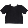 Organic Kasey Short Puff Sleeve Top, Caviar - T-Shirts - 5 - thumbnail