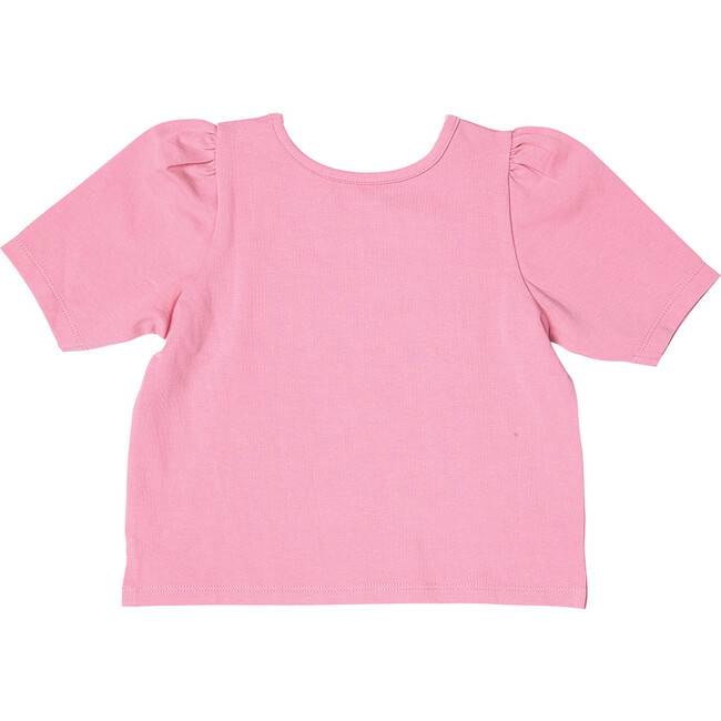 Organic Kasey Short Puff Sleeve Top, Pink - T-Shirts - 6