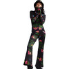 Water Repellent Neoprene Floral Ski Suit, Black - Snowsuits - 1 - thumbnail