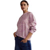 Women's Lace Printed Jumper, Pink - Sweaters - 1 - thumbnail