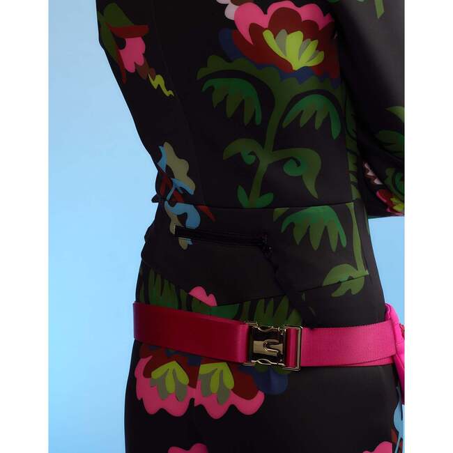 Water Repellent Neoprene Floral Ski Suit, Black - Snowsuits - 7