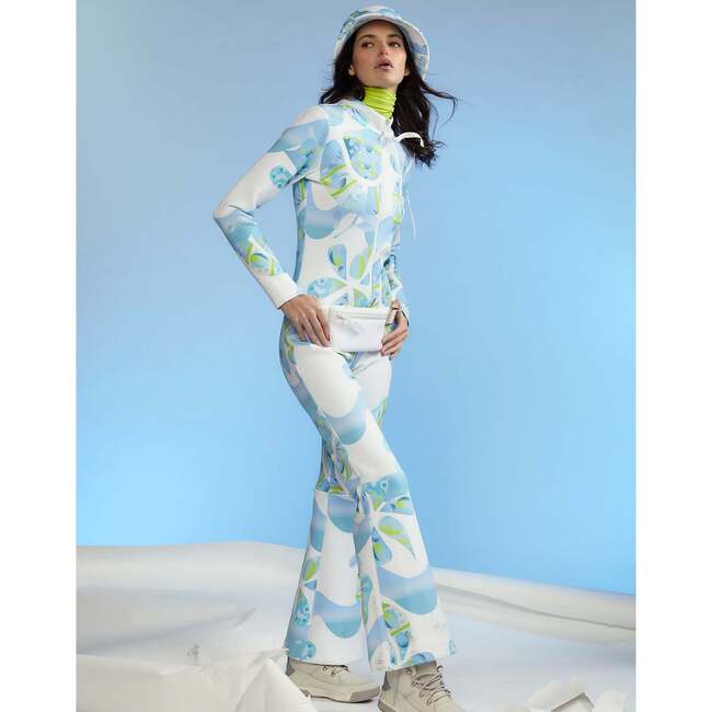 Water Repellent Neoprene Printed Ski Suit, White - Snowsuits - 6