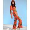 Water Repellent Neoprene Floral Ski Suit, Orange - Snowsuits - 4