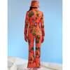 Water Repellent Neoprene Floral Ski Suit, Orange - Snowsuits - 5