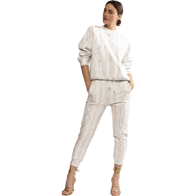 Women's Tromp L'Oeid Printed Sweatpant, White - Sweatpants - 1